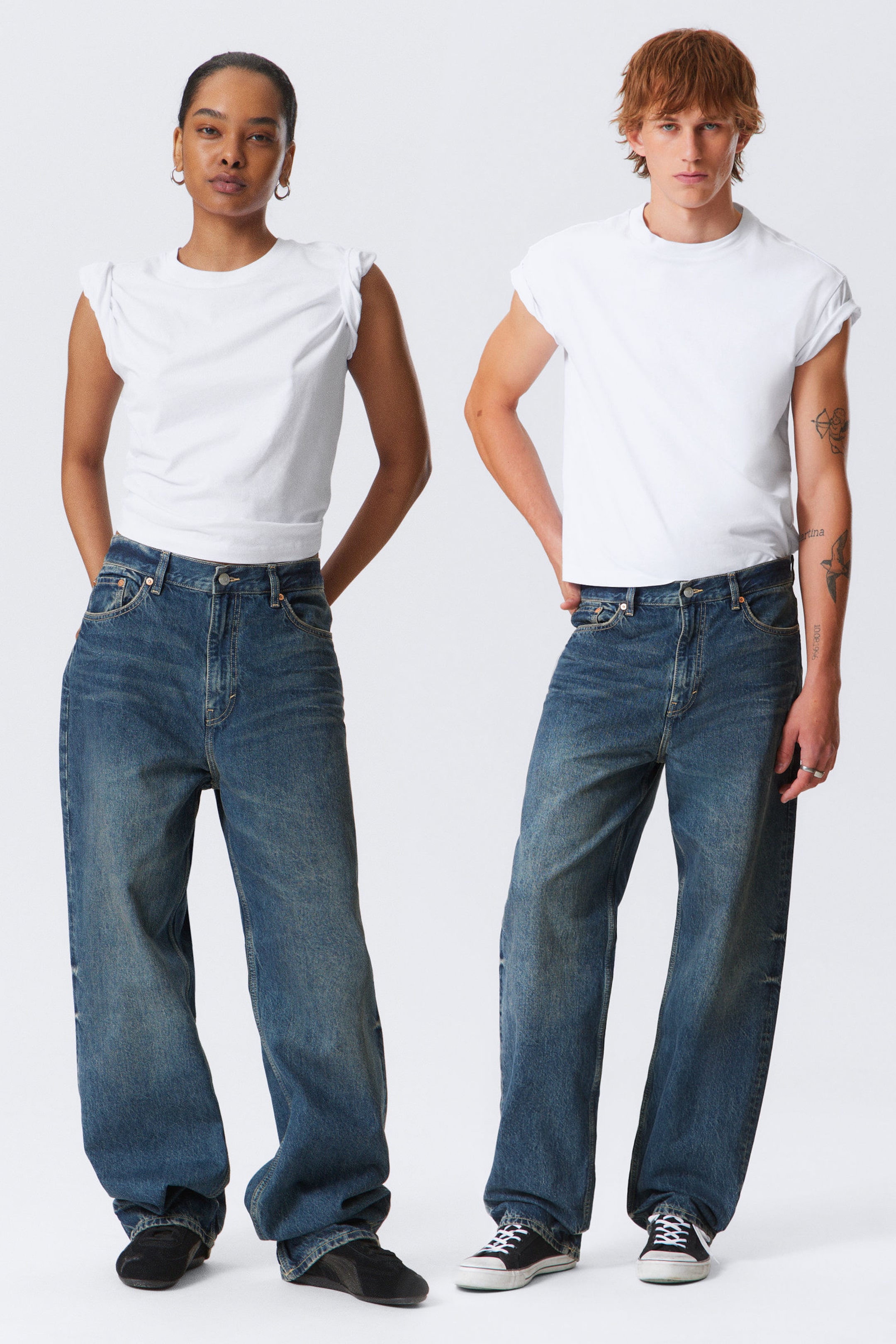 #4C5164 - Galaxy Loose Straight Leg Jeans - 1