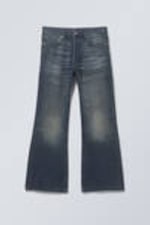 Deep Ocean Blue - Dark Blue - Time Loose Bootcut Leg Jeans - 2