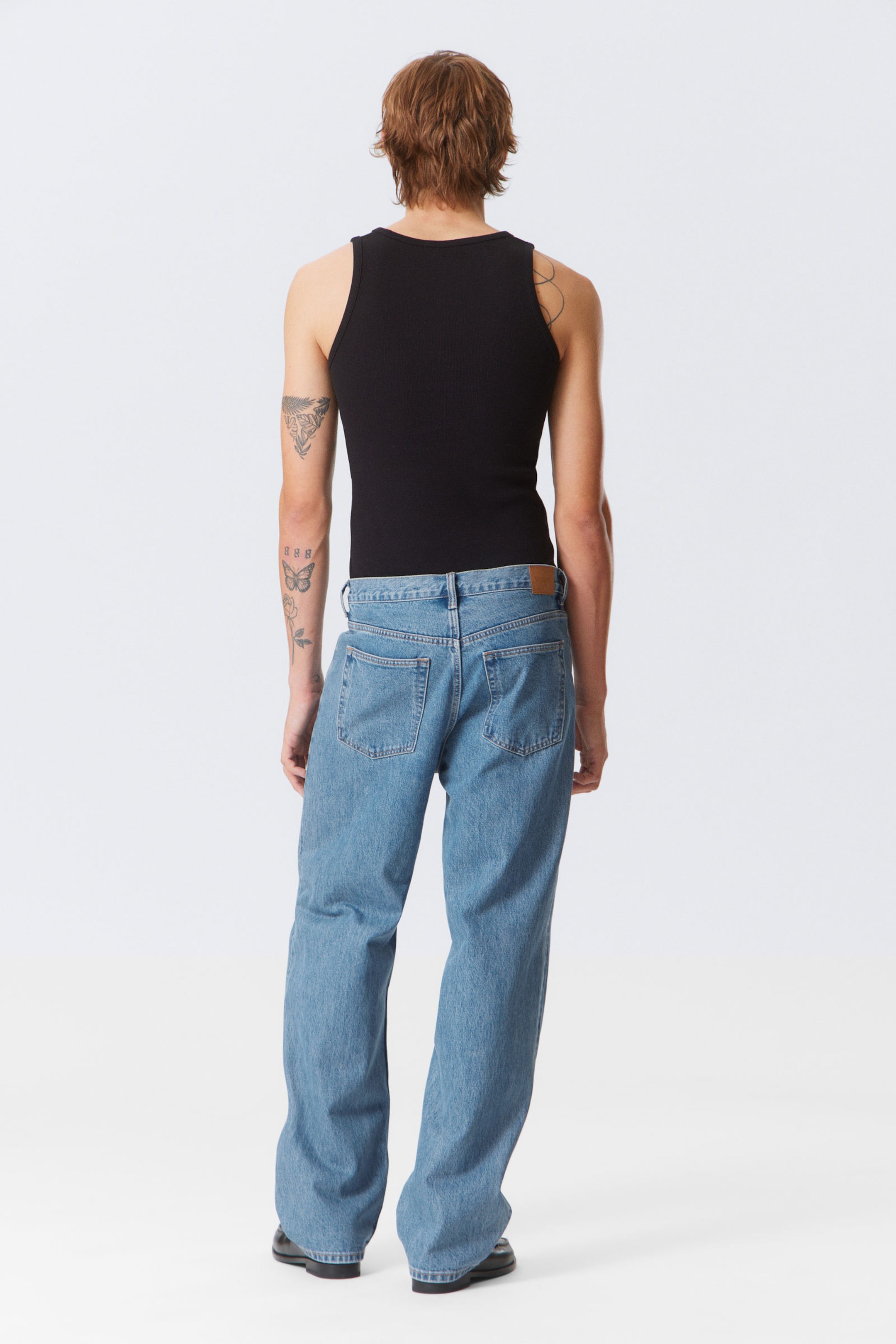 90s Blue - Mittelblau - Galaxy Loose Straight Leg Jeans - 10