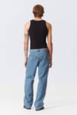 90s Blue - Mittelblau - Galaxy Loose Straight Leg Jeans - 10