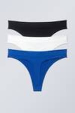 Black White Blue - 3-pack Cat Soft Thong - 1