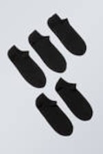 Black - 5-pack Cotton Trainer Socks - 0