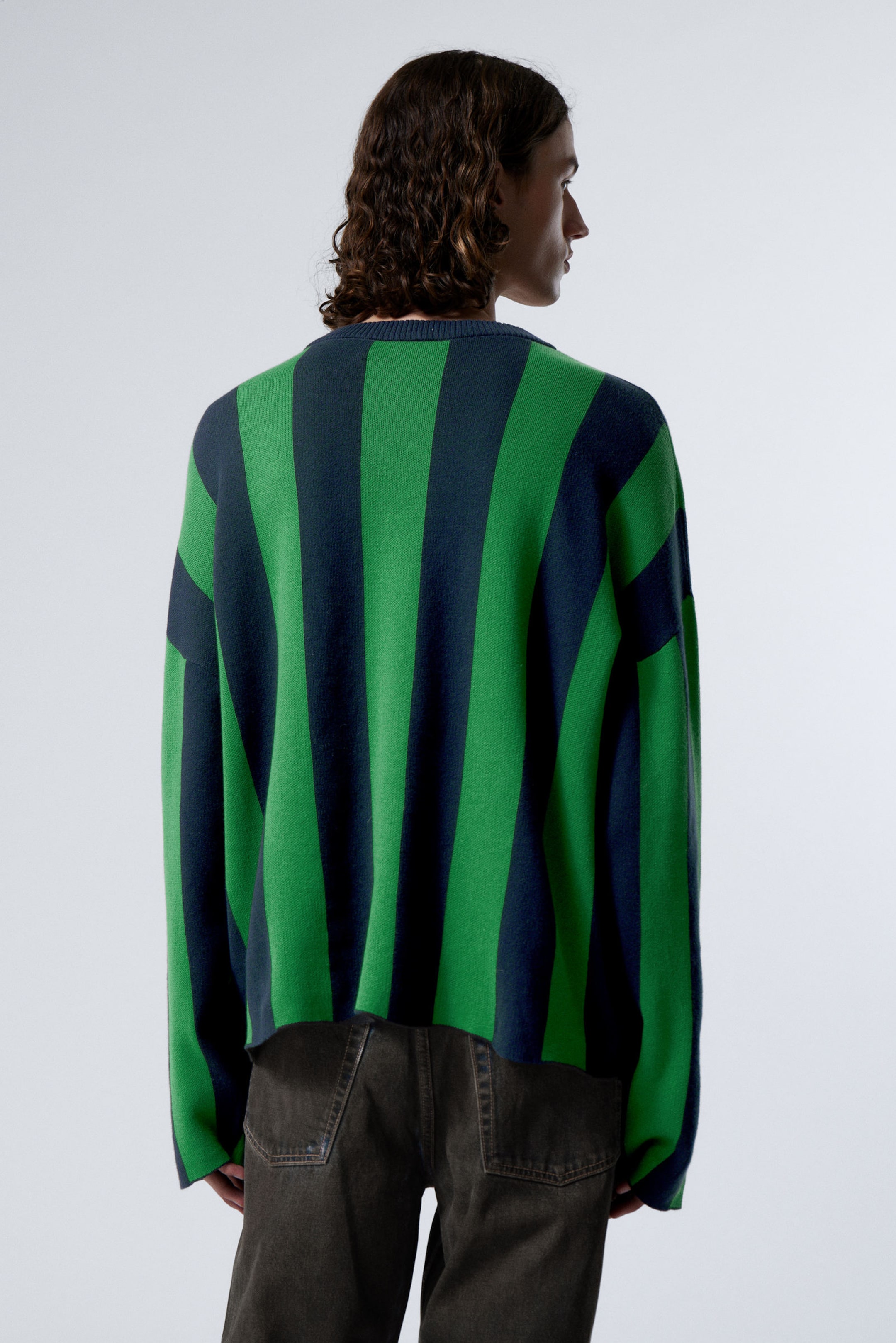 Green - Loose Soccer Team Knitted Sweater - 3