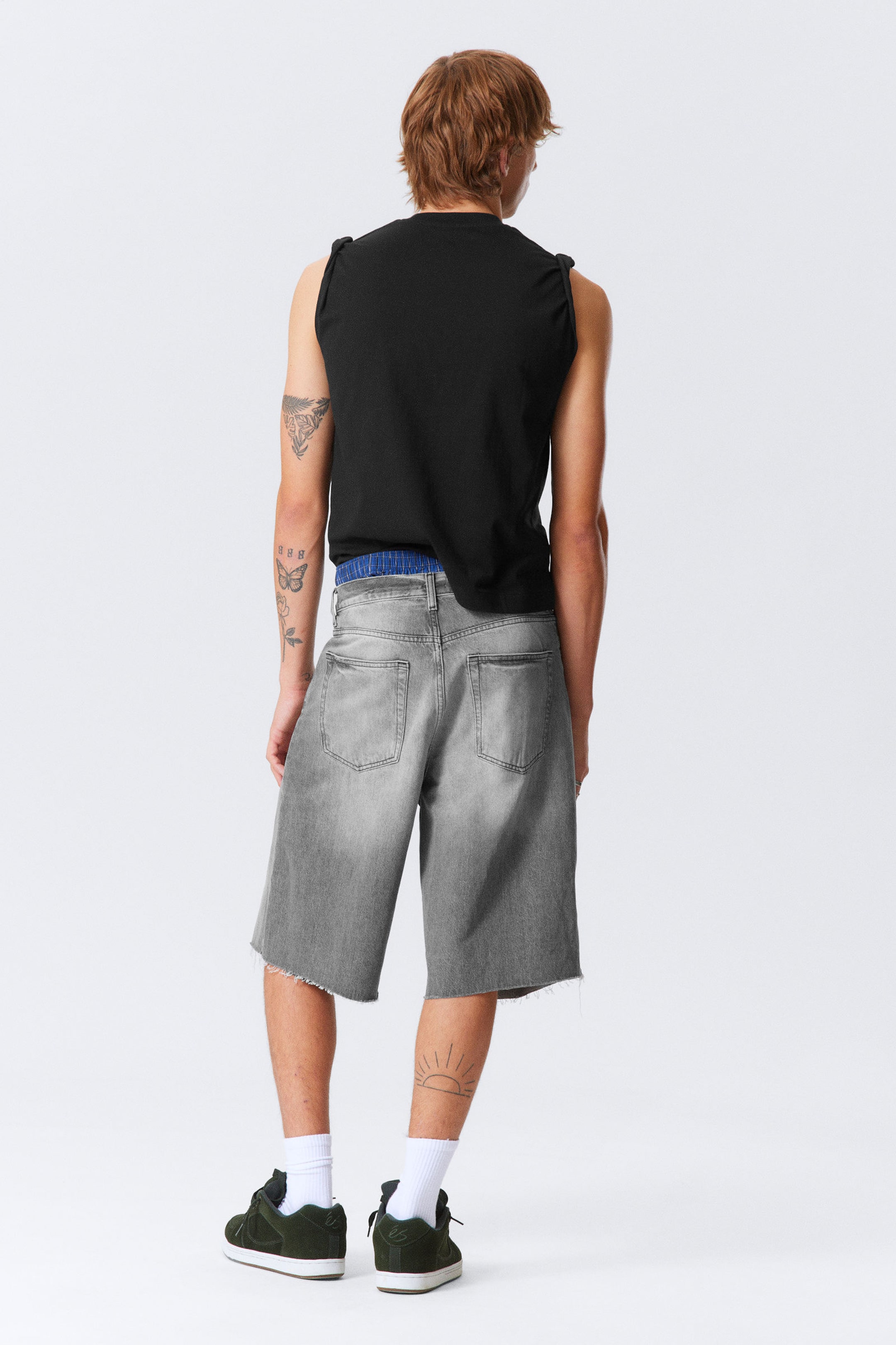 Black Grumble - Astro Denim Loose Baggy Shorts - 3