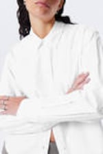 White - Cropped Cotton Poplin Shirt - 2