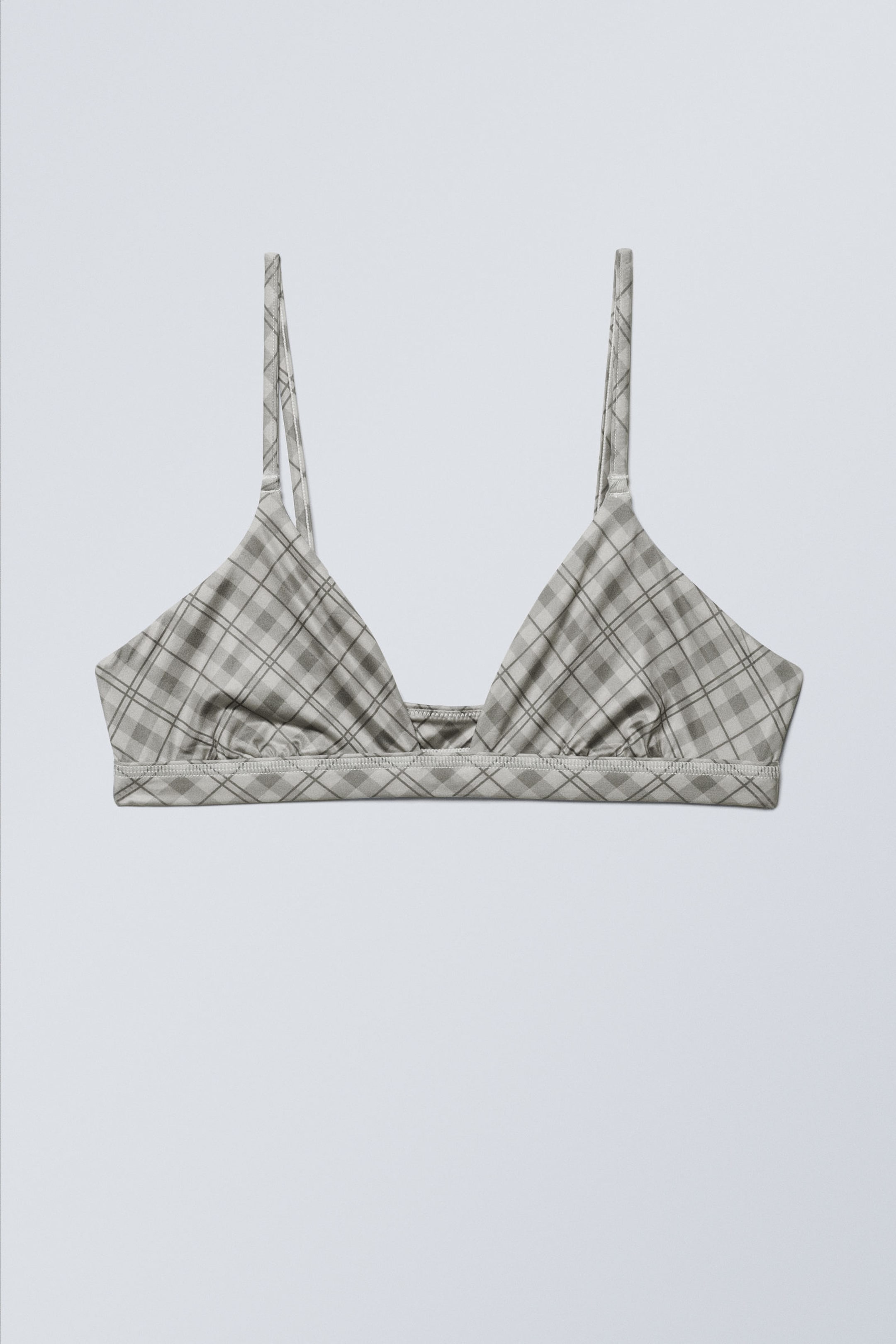 Checked Greige - Soft Triangle Bralette Soul - 0