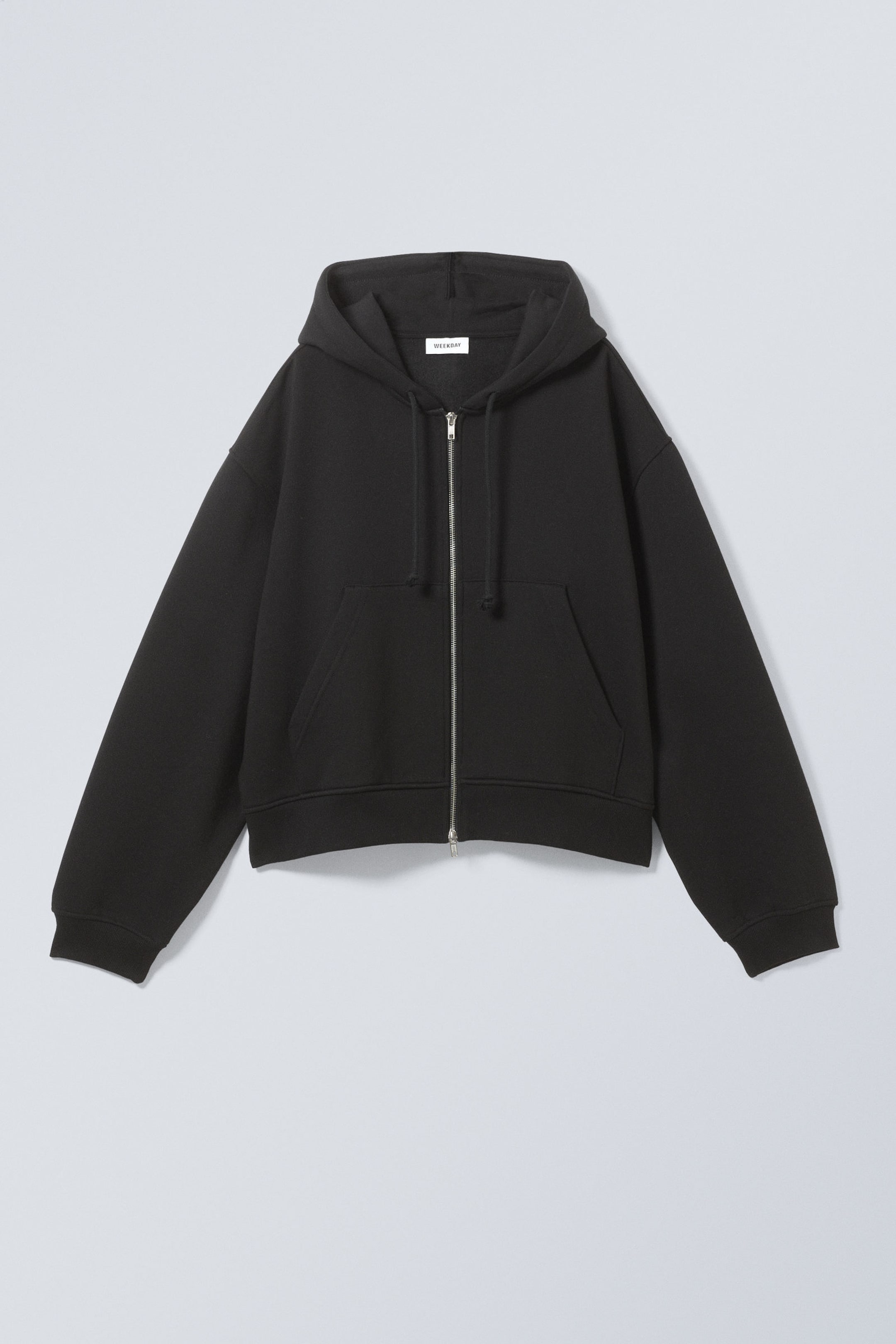 Black - Boxy Heavy Zip Hoodie - 2