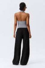 Dusty Grey - Deep Halterneck Top - 2