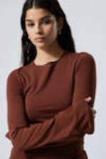 Rust - Long Sleeve Cotton Top - 1