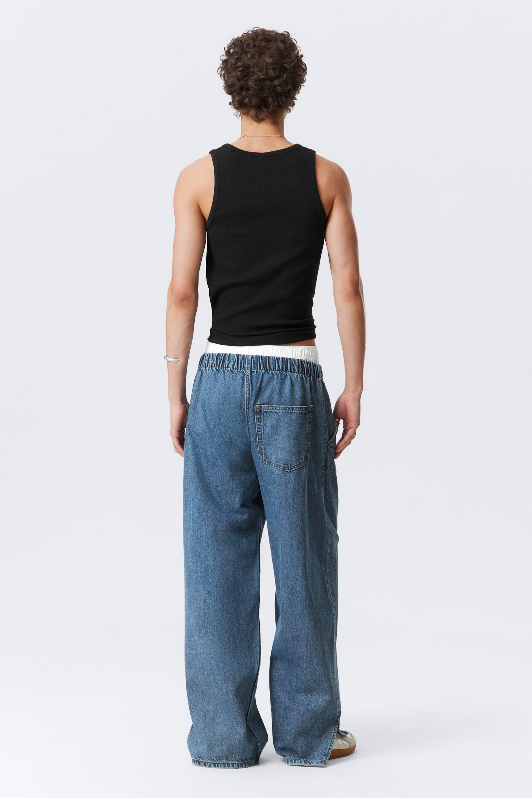 90s Blue - Medium Blue - Astro Baggy Denim Joggers - 3