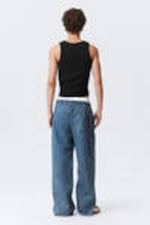 90s Blue - Medium Blue - Astro Baggy Denim Joggers - 3