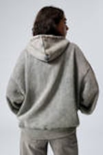 Turkoois met wassing - Washed Loose Fit Zip Hoodie - 3