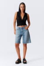 #79829D - Monterey denim short met lage taille