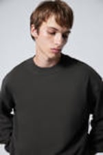 Dark Grey - Boxy Heavyweight Terry Sweatshirt - 1