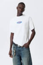 Weiß - Zappy Blobb - Bedrucktes kastiges T-Shirt - 0