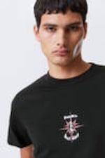 Schwarz - Pura Vida Surf Shop - Kastiges T-Shirt mit Grafikprint - 2