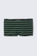 Black & Green Stripes - Striped Mid-Rise Jersey Hot Pants - 0