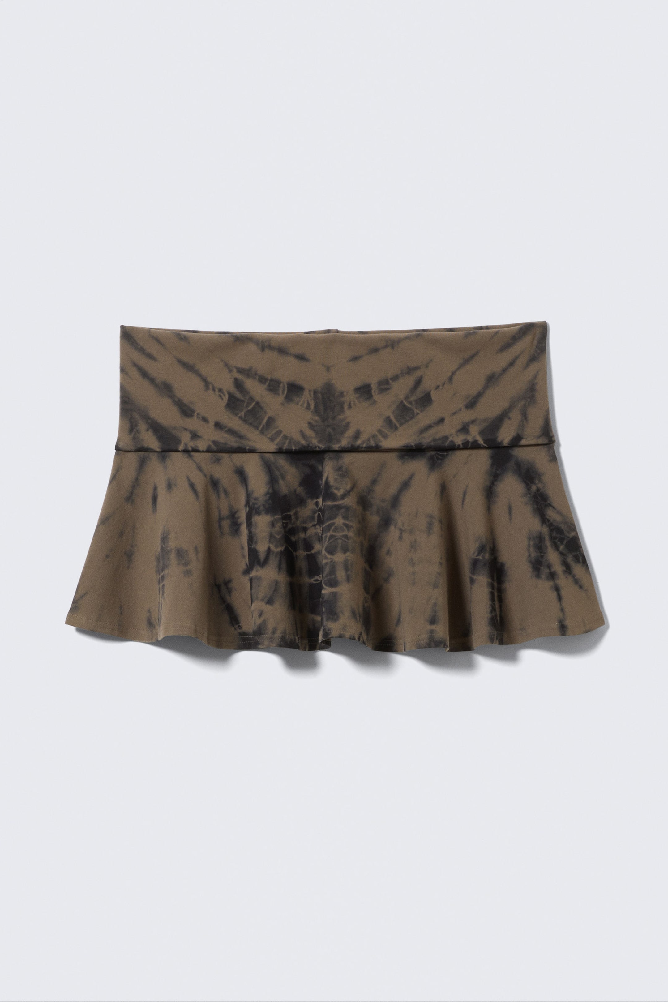 #6C655F - Wide Waist Cotton Mini Skirt - 1