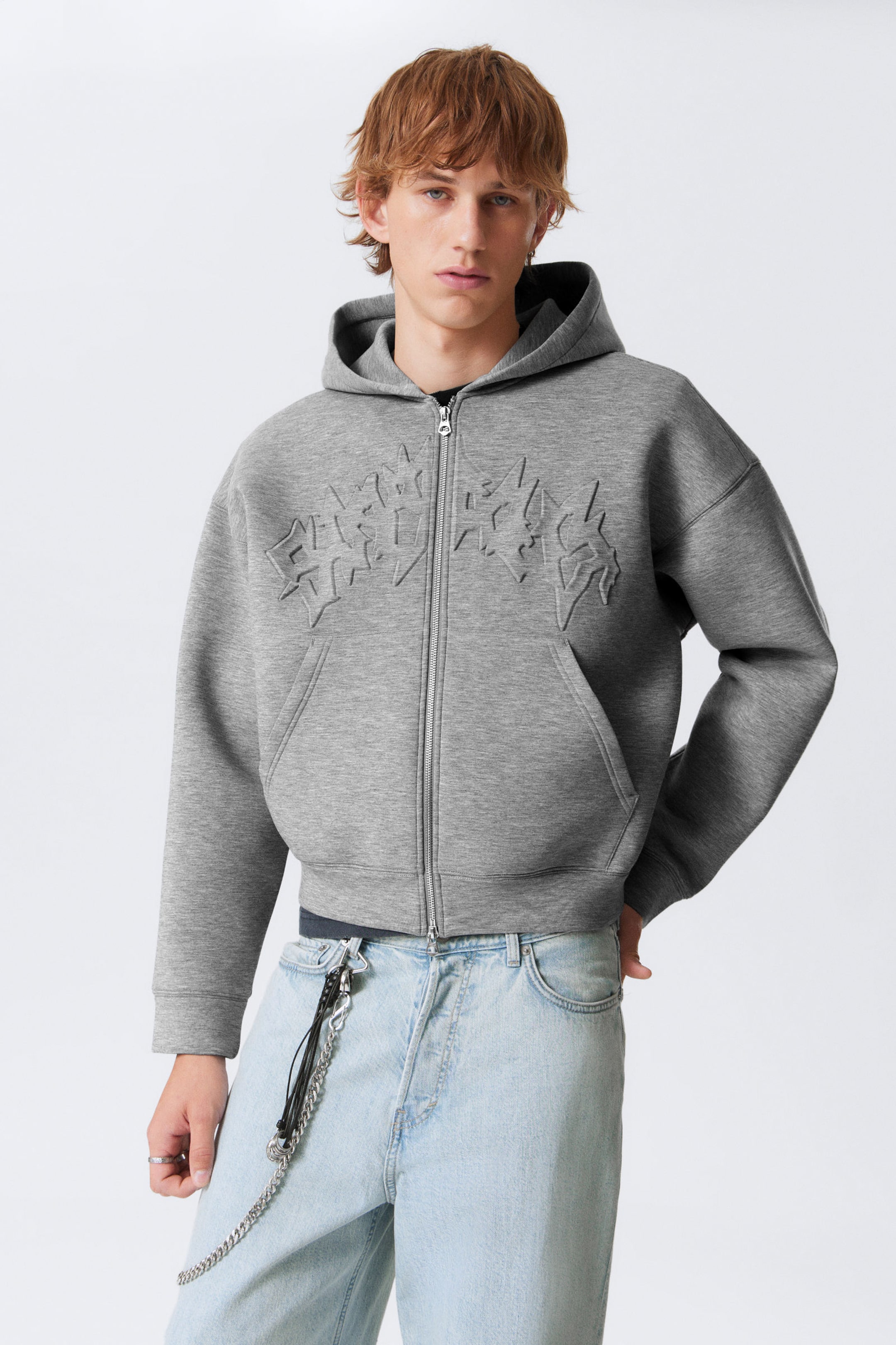 #A5A5A5 - Simon - Dicker grafischer Zip-Hoodie - 1