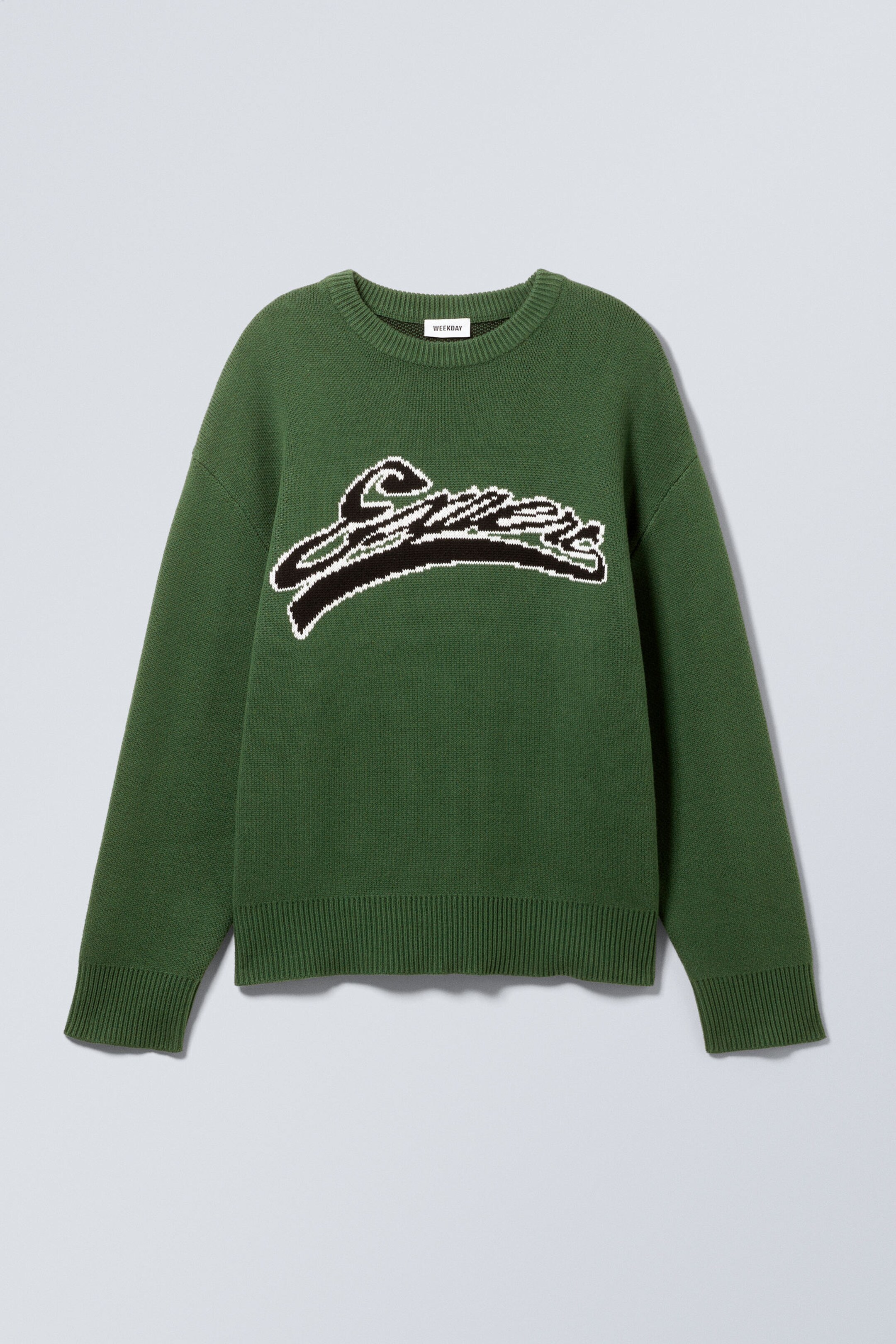 cypher graphic knit sweater - Dark Green - Expert | Weekday WW