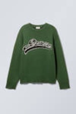 Dark Green - Expert - Cypher Graphic Knit Sweater - 2