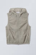 Taupe - Transparent Nylon Windbreaker Vest - 0