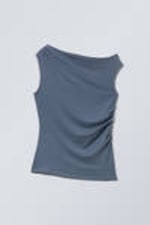 Medium Dusty Blue - Hera Drape Top - 0