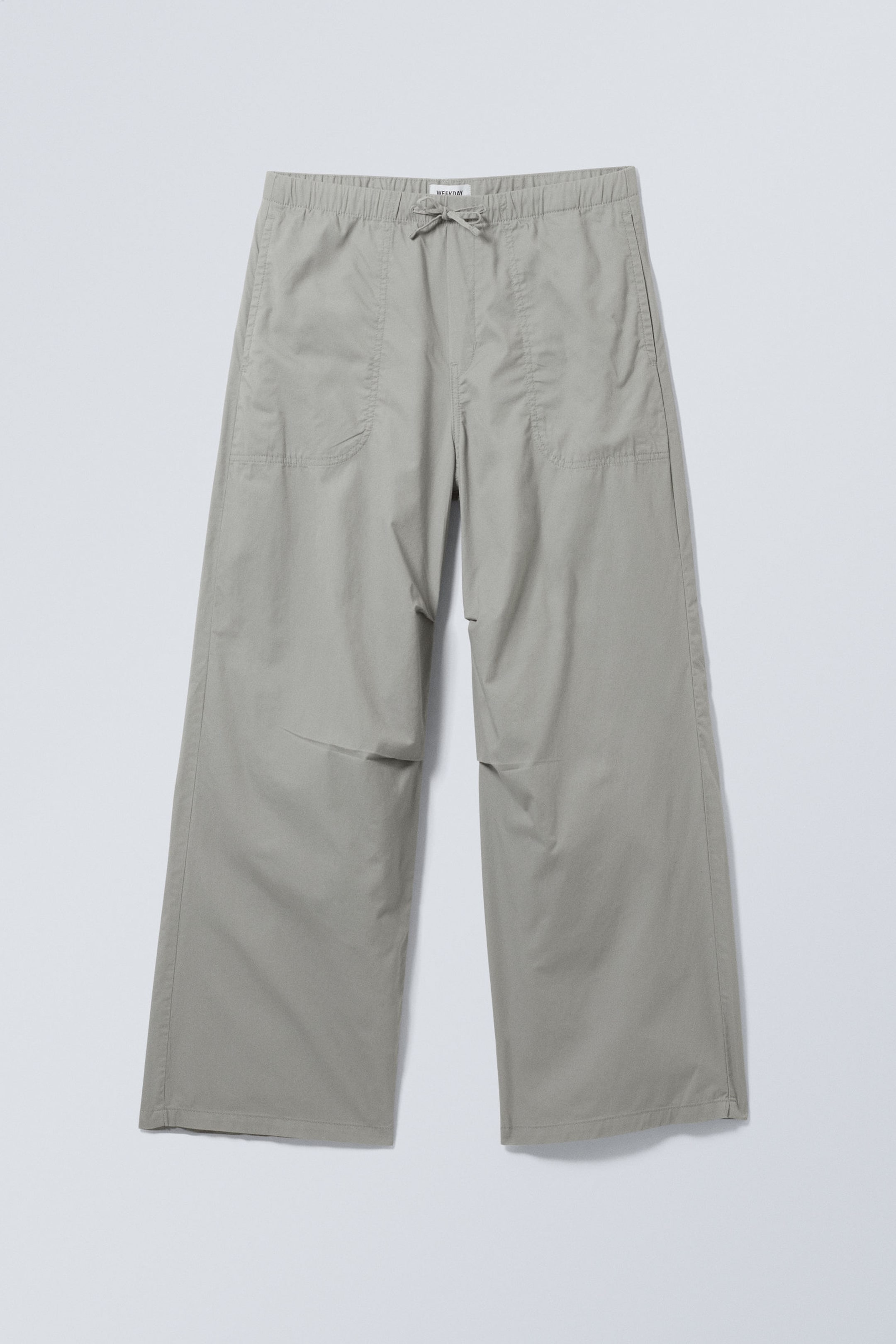 Licht zachtgrijs - Losse twill broek - 0