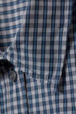 Dark Blue Check - Long-Sleeved Oxford Cotton Shirt - 5