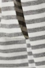 Grey & White Stripe - Lyocell One-shoulder Tie Top - 5