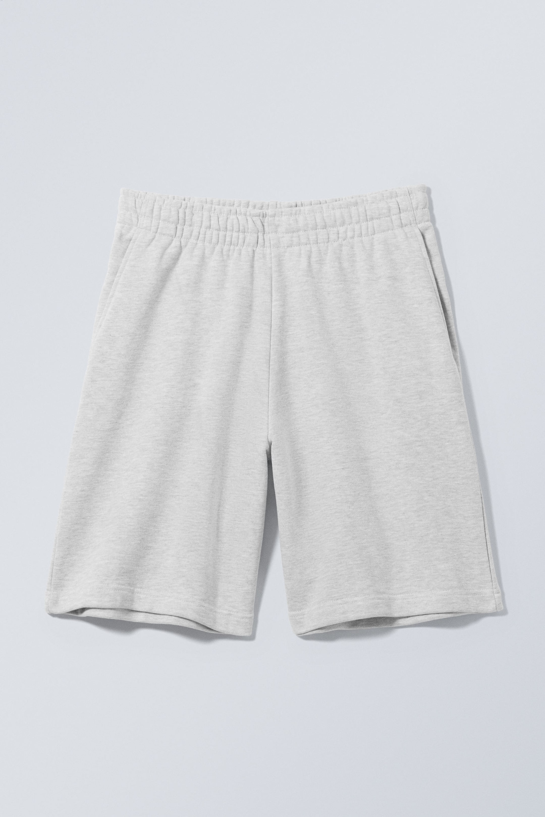 Grau meliert - Locker geschnittene Frottee-Sweatshorts - 1