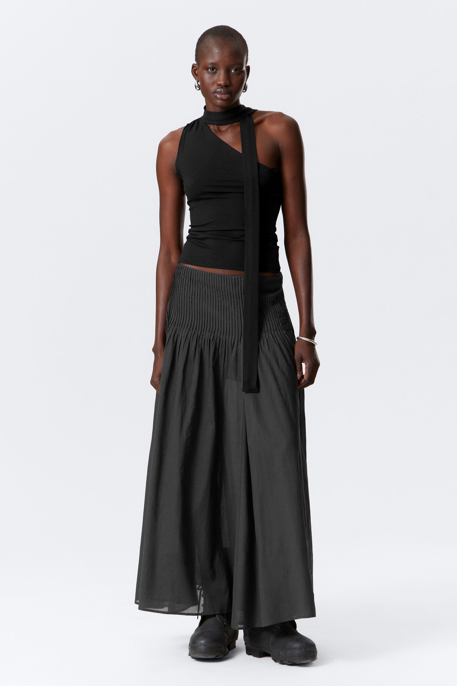 maxi jersey skirt - Black | Weekday WW