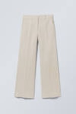 Ecru - Mid Linen Blend Suit Trousers - 0