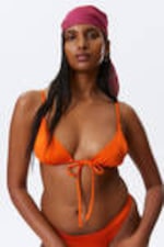 Bright Orange - Triangle Bikini Top - 0