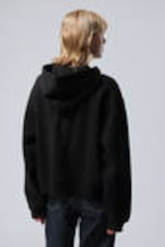 Black - Boxy Heavy Zip Hoodie - 3