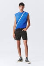 Tuned Black - Black - Space Relaxed Mid-thigh Denim Shorts - 0