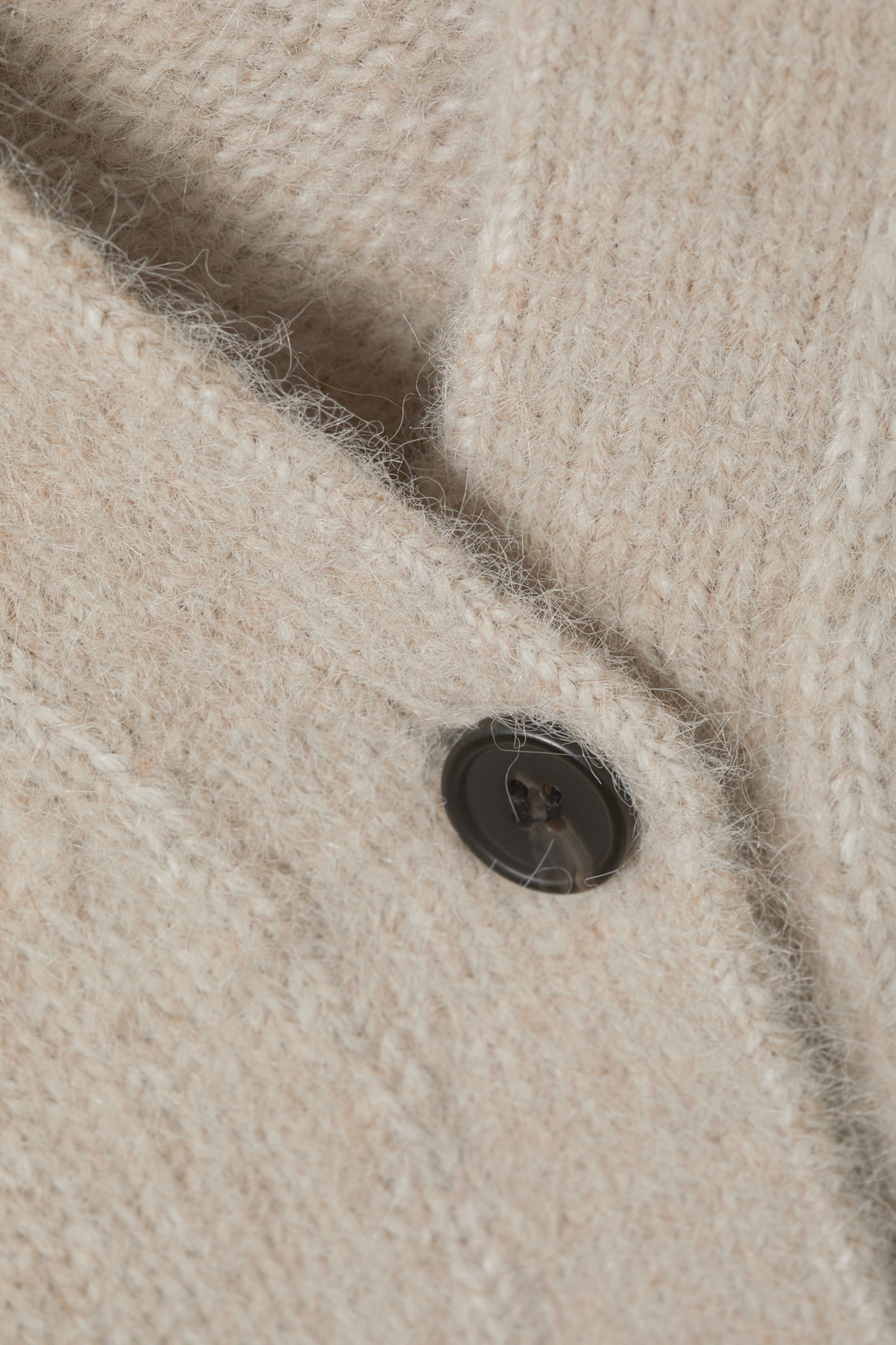 Dusty Beige - Knitted Single-Breasted Cardigan - 4