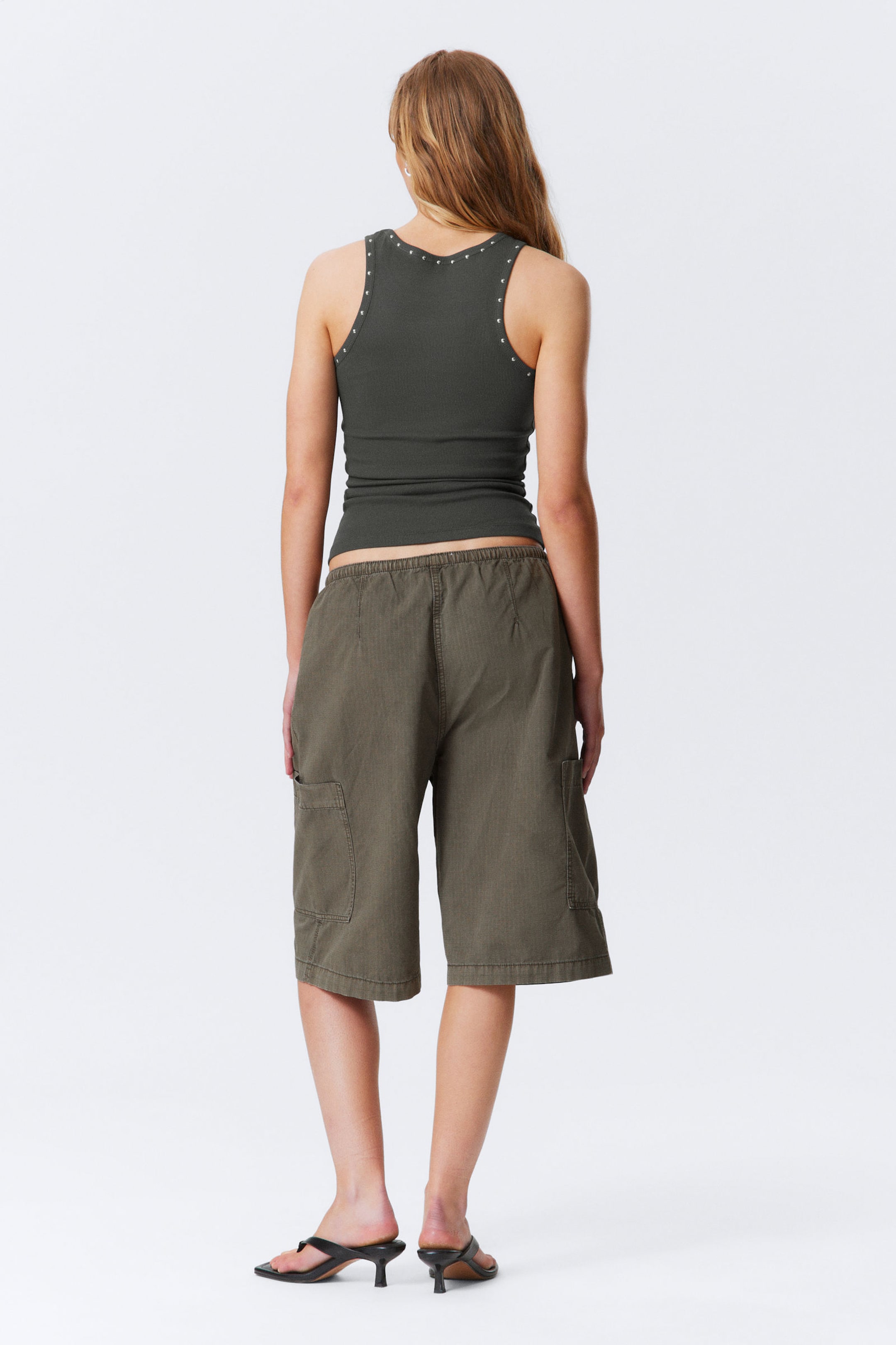 Dark Grey - Studs - Stud Detailed Tank Top - 3