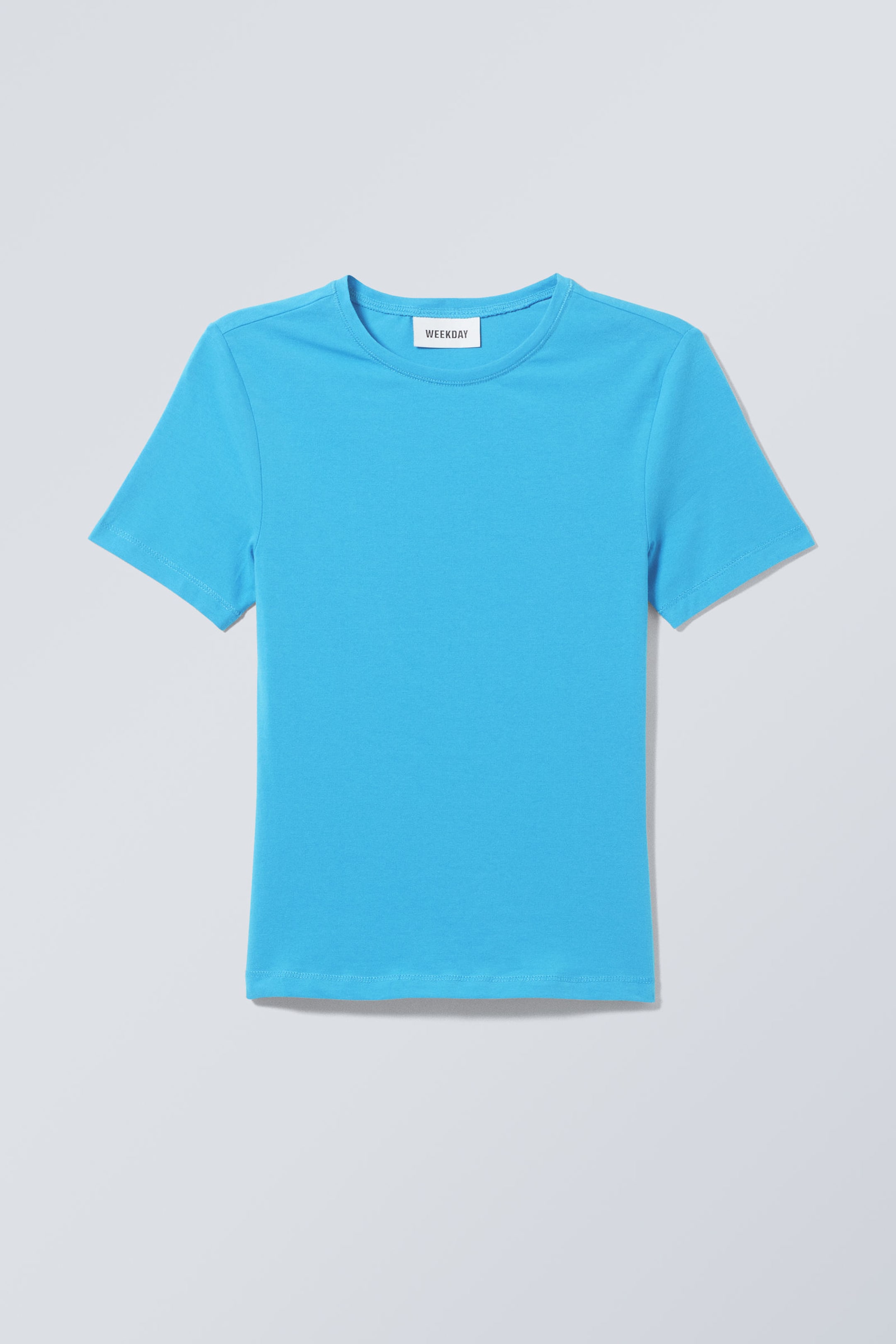 Hellblau - Schmal geschnittenes T-Shirt - 0