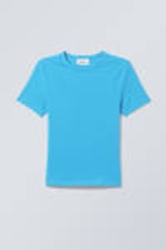 Hellblau - Schmal geschnittenes T-Shirt - 0