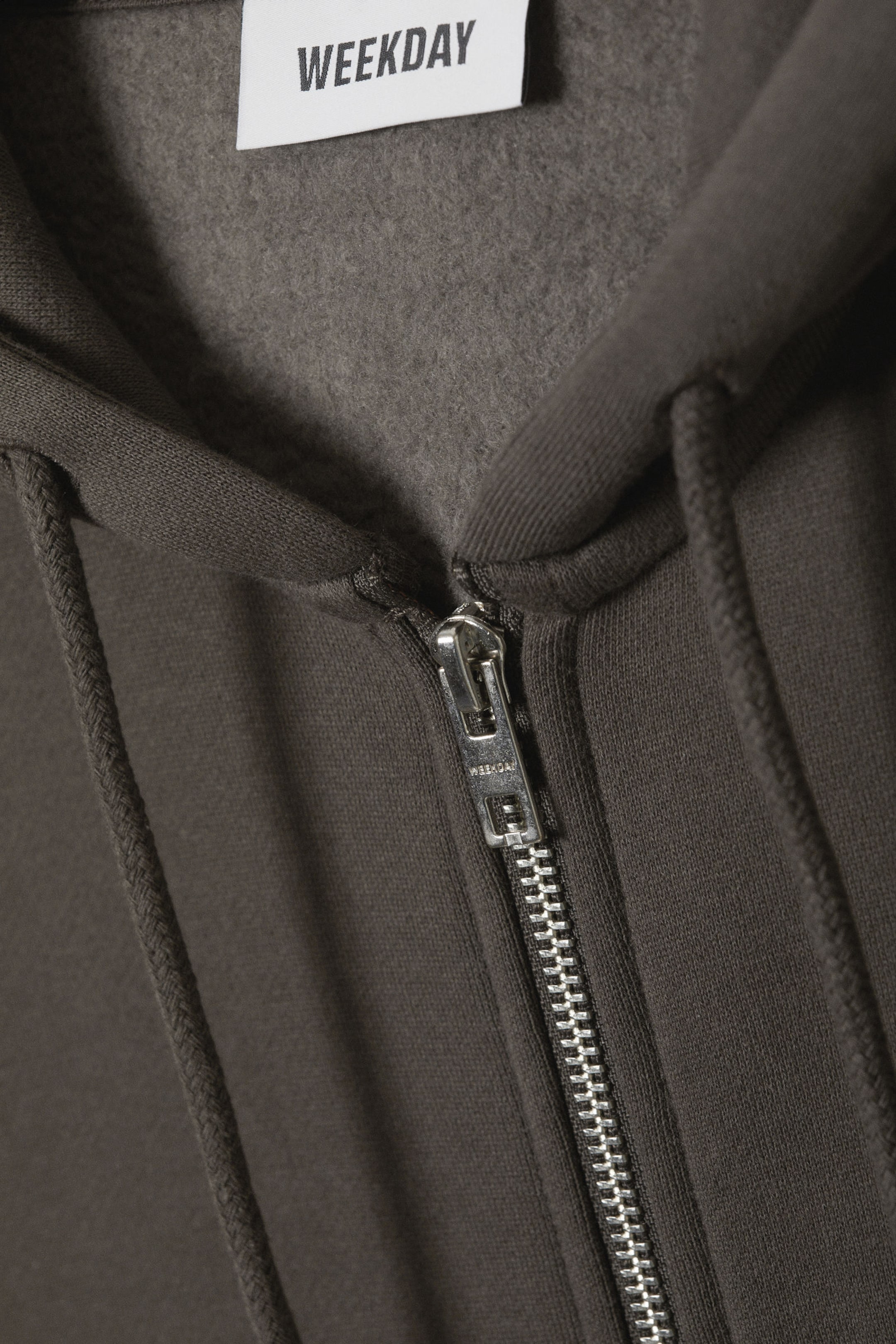 Mörkgrå - Boxig tung zip-hoodie - 4