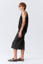 Washed Black - Galaxy Loose Twisted Denim Shorts - 5