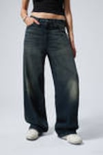 Deep Ocean Blue - Dark Blue - Astro Loose Baggy Leg Jeans - 1