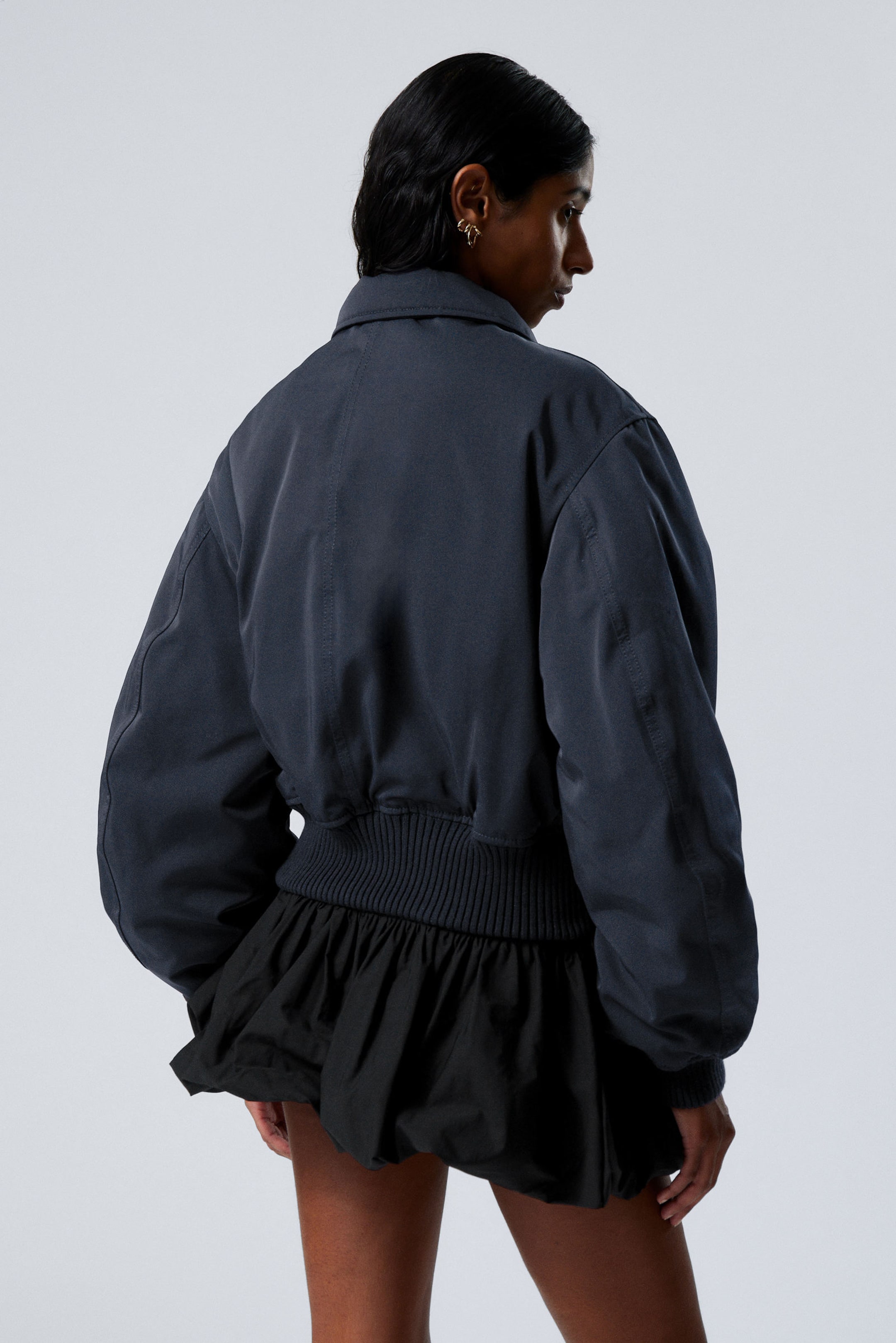 Dark Blue - Padded Bomber Jacket - 3