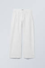 White - Loose Carpenter Linen Blend Trousers - 1