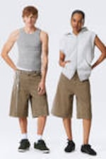 Dusty Mole - Astro Loose Baggy Corduroy Shorts - 0