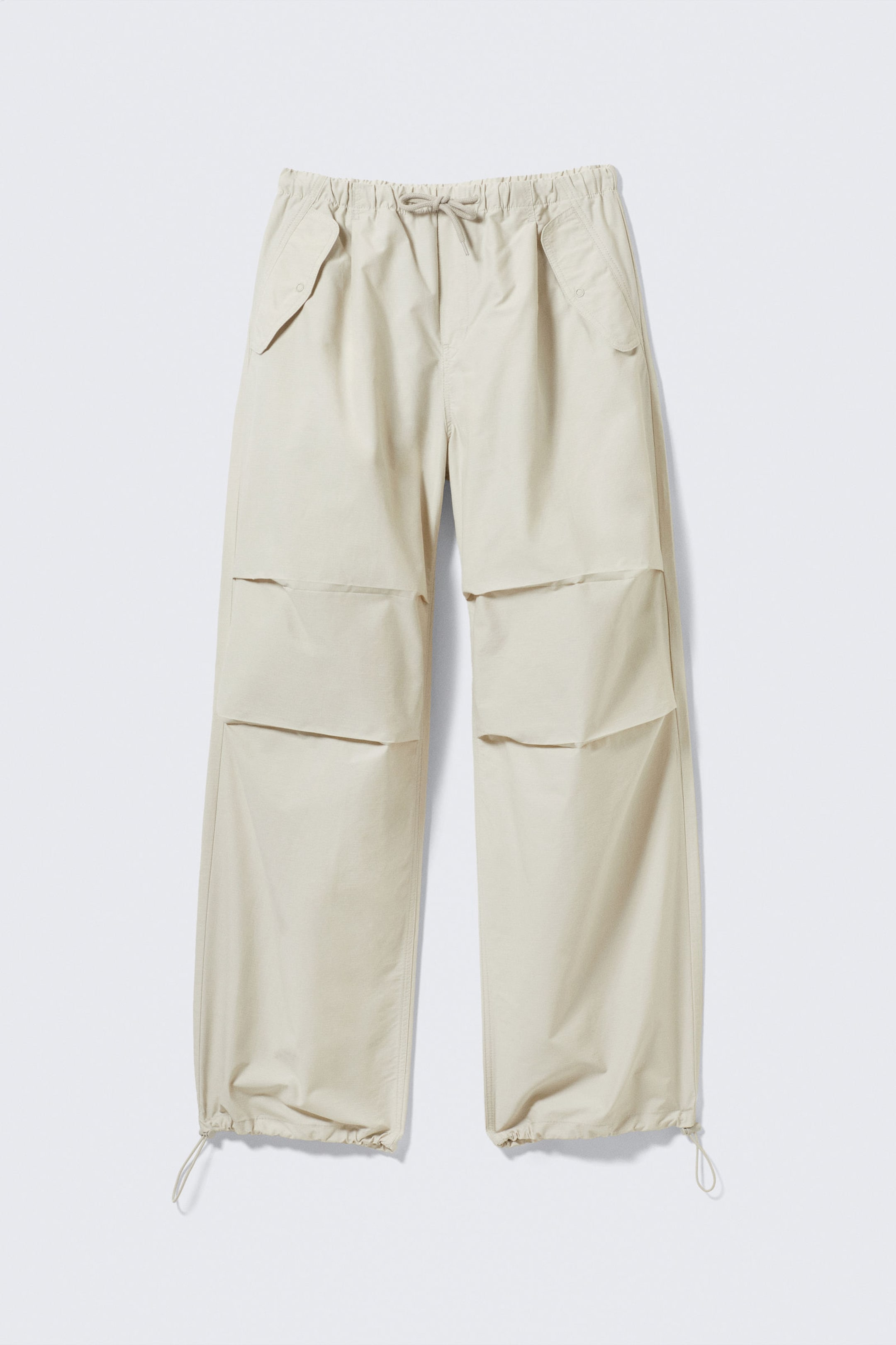 Light Beige - Loose Pleated Parachute Trousers - 3