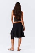 Black - Layered Midi Skirt - 2