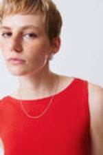 Red - Annie Soft Sleeveless Boat-Neck Top - 1