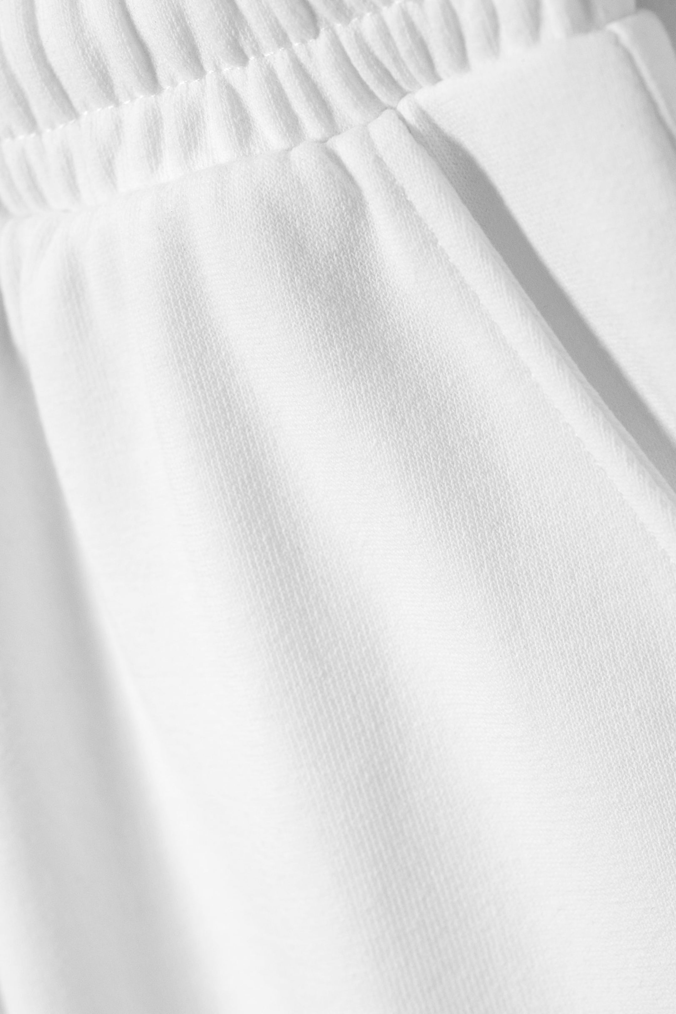 #FFFFFF - Oversized Knee-length Terry Shorts - 2